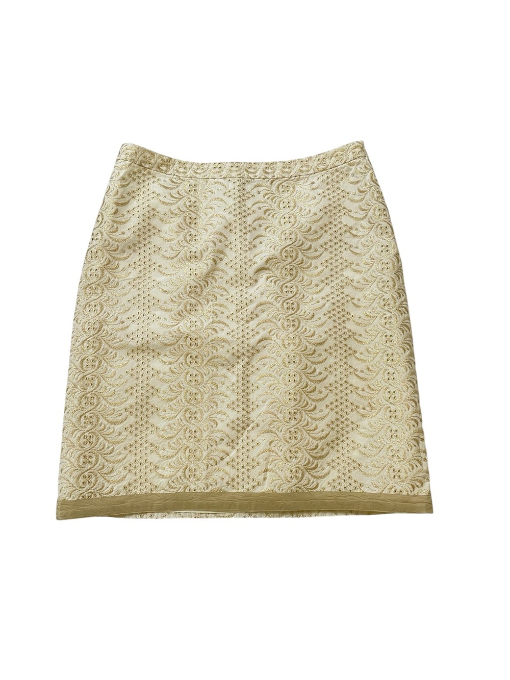Banana Republic metallic gold and white mini/midi skirt size 4